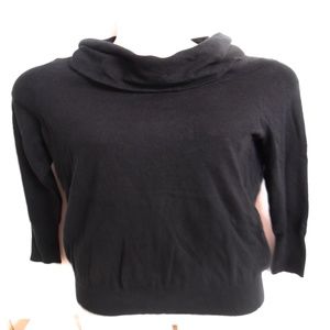 Chico Size 2 black turtleneck cowl rabbit hair new